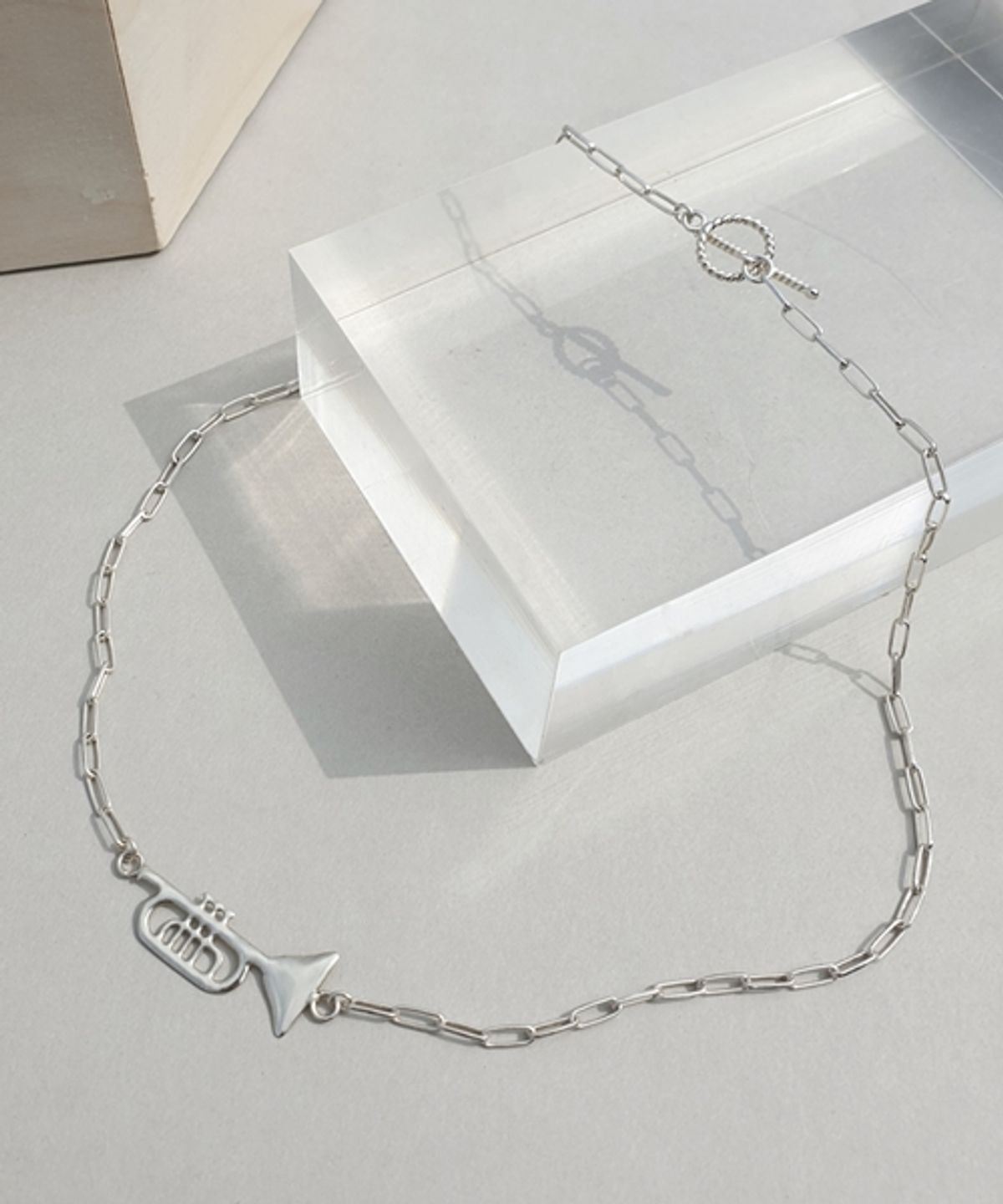 봉보(BONBEAU) 트럼펫 팬던트 실버목걸이 Trumpet forte Necklace