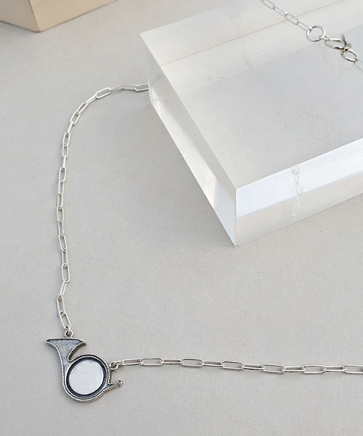 봉보(BONBEAU) 미니 호른 실버 목걸이 팬던트 Mini horn largo Necklace
