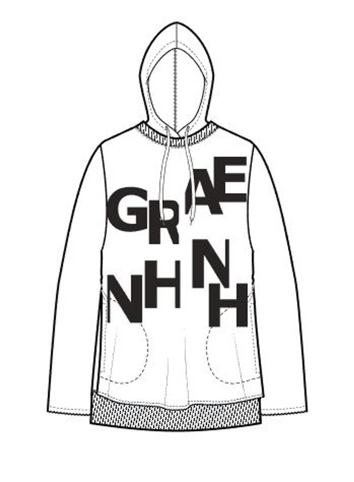 그라인(GRAENN) [오가닉 코튼] 민트 오버사이즈 로고 프린트 후디