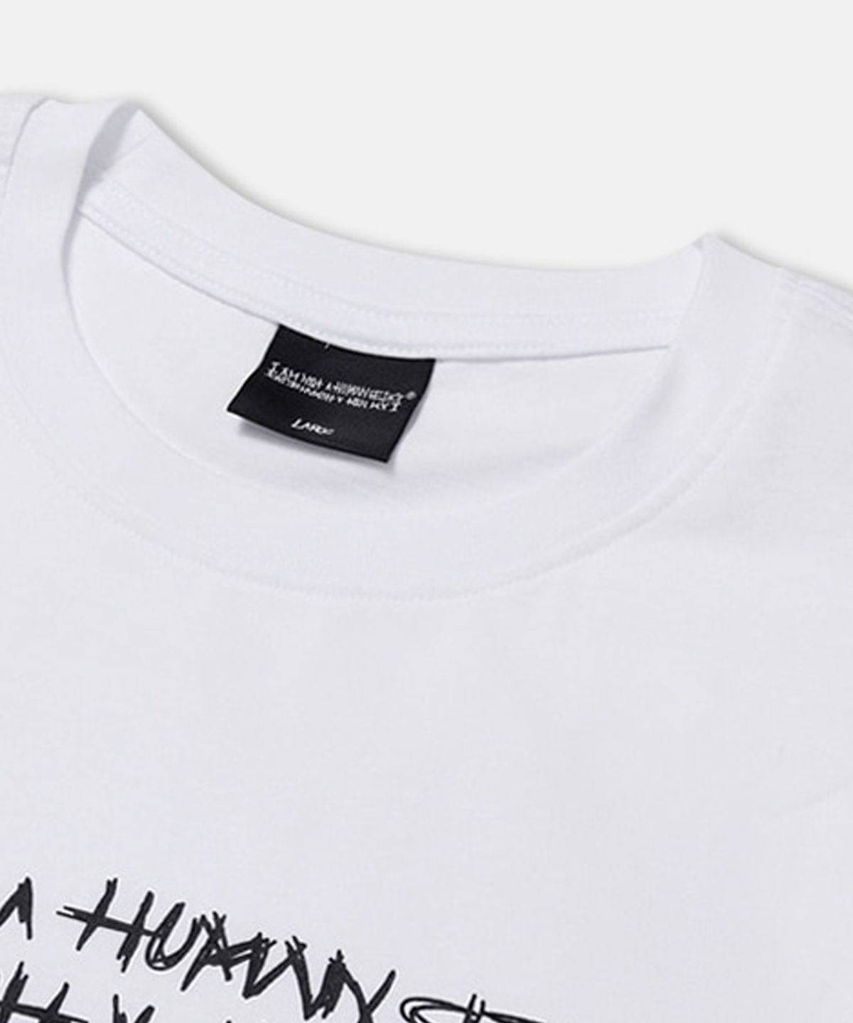 아임낫어휴먼비잉(I AM NOT A HUMAN BEING) Basic Logo Short Sleeve T-Shirt - WHITE