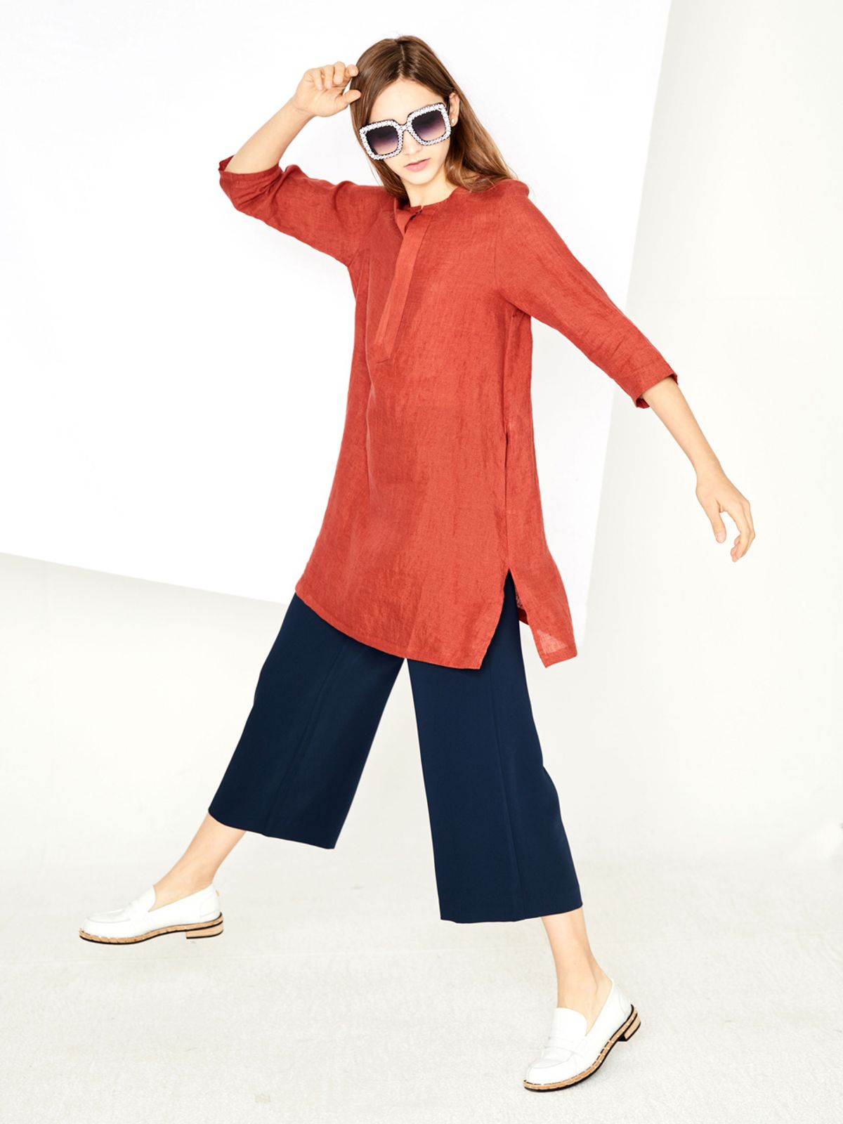 엔오티(NOT) ORIENTAL LINEN TUNIC SHIRT