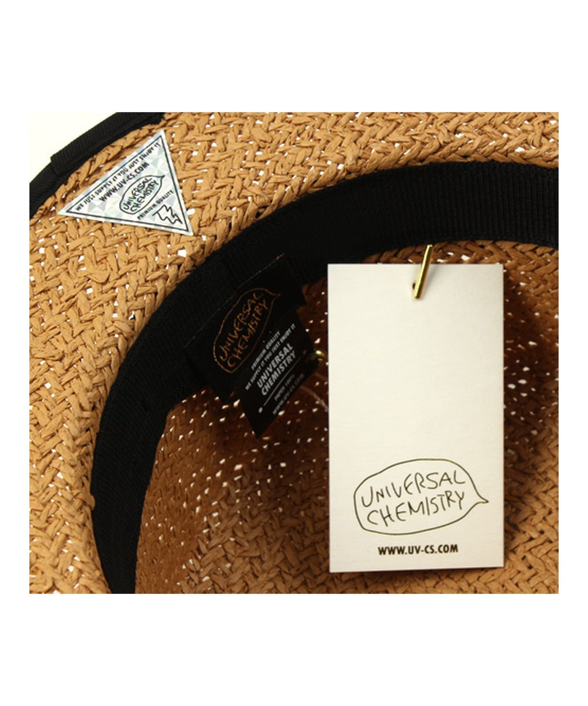 유니버셜 케미스트리(UNIVERSAL CHEMISTRY) Taping Beige Panama Hat 파나마햇