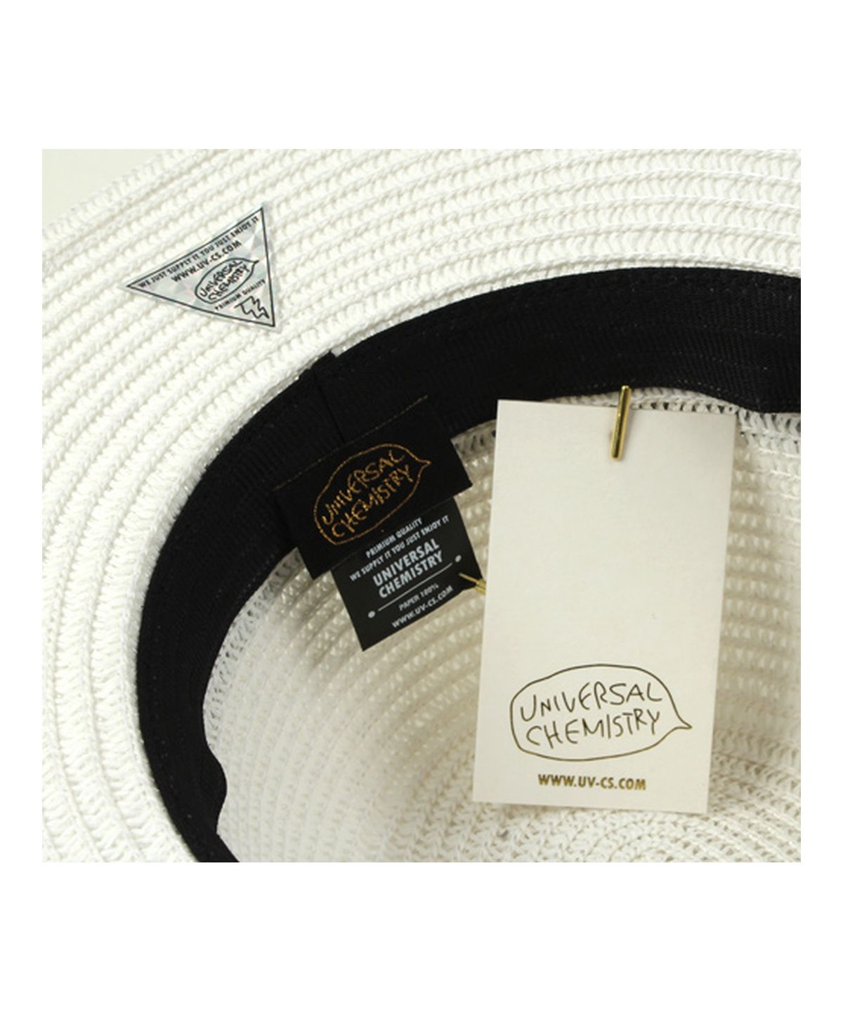 유니버셜 케미스트리(UNIVERSAL CHEMISTRY) Green Line Summer White Fedora 여름페도라