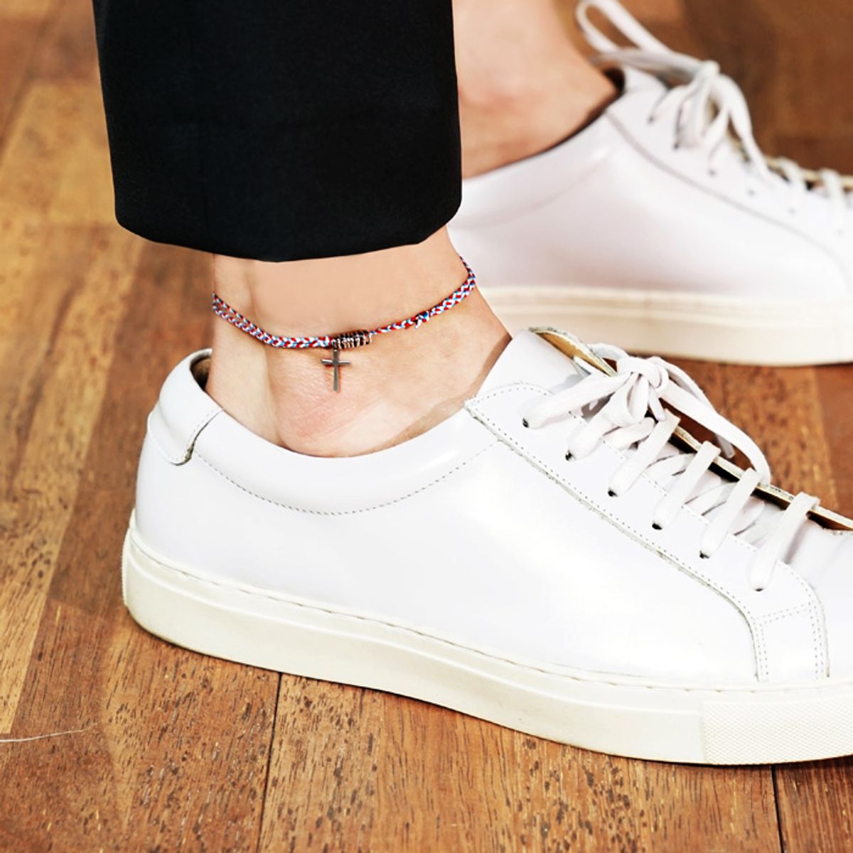 제이반스 클래식(JBANS CLASSIC) 멀티컬러스트링 크로스팬던트 발찌 (C1902-AC531SKB)