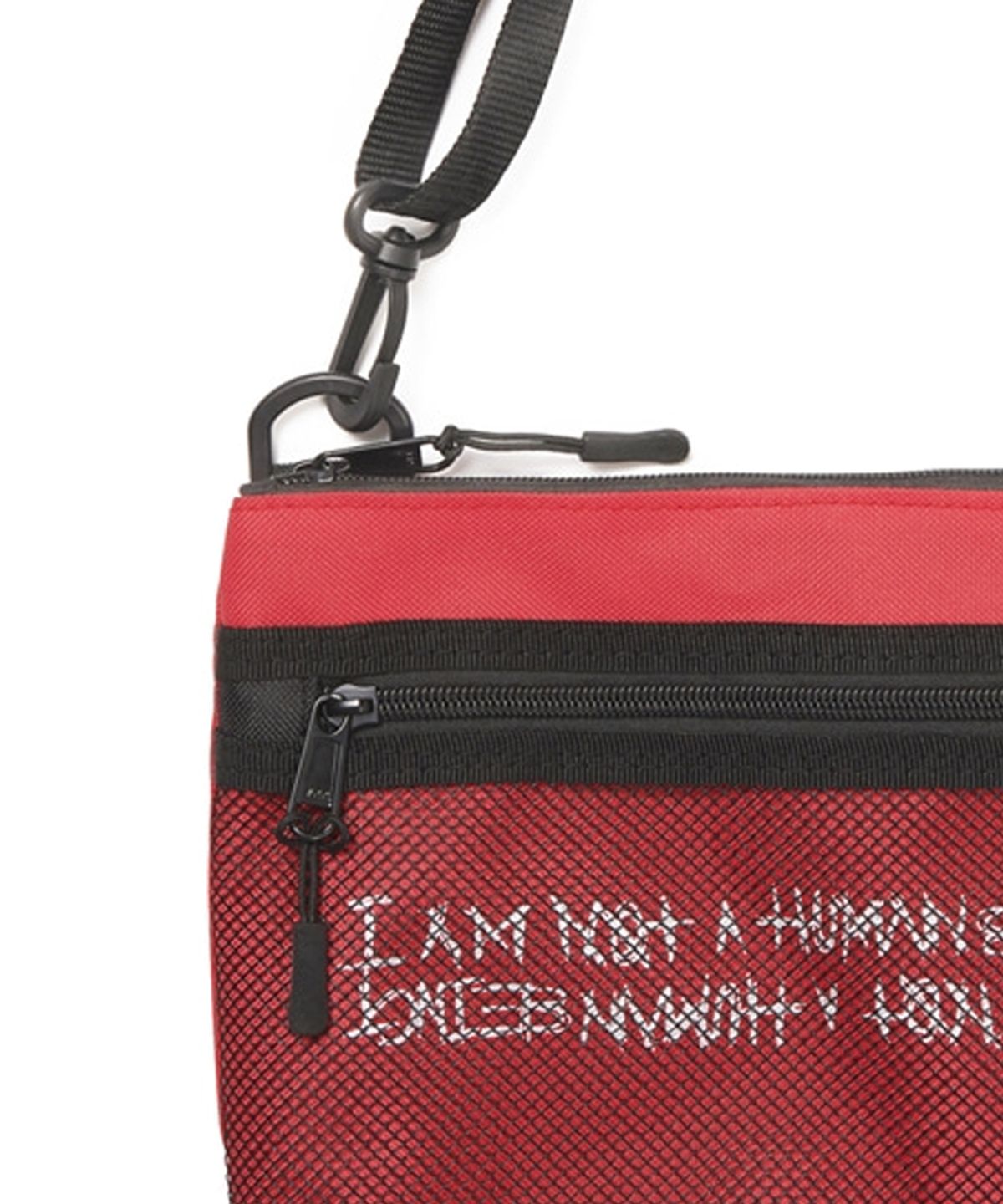 아임낫어휴먼비잉(I AM NOT A HUMAN BEING) Basic Logo Pouch Bag - RED