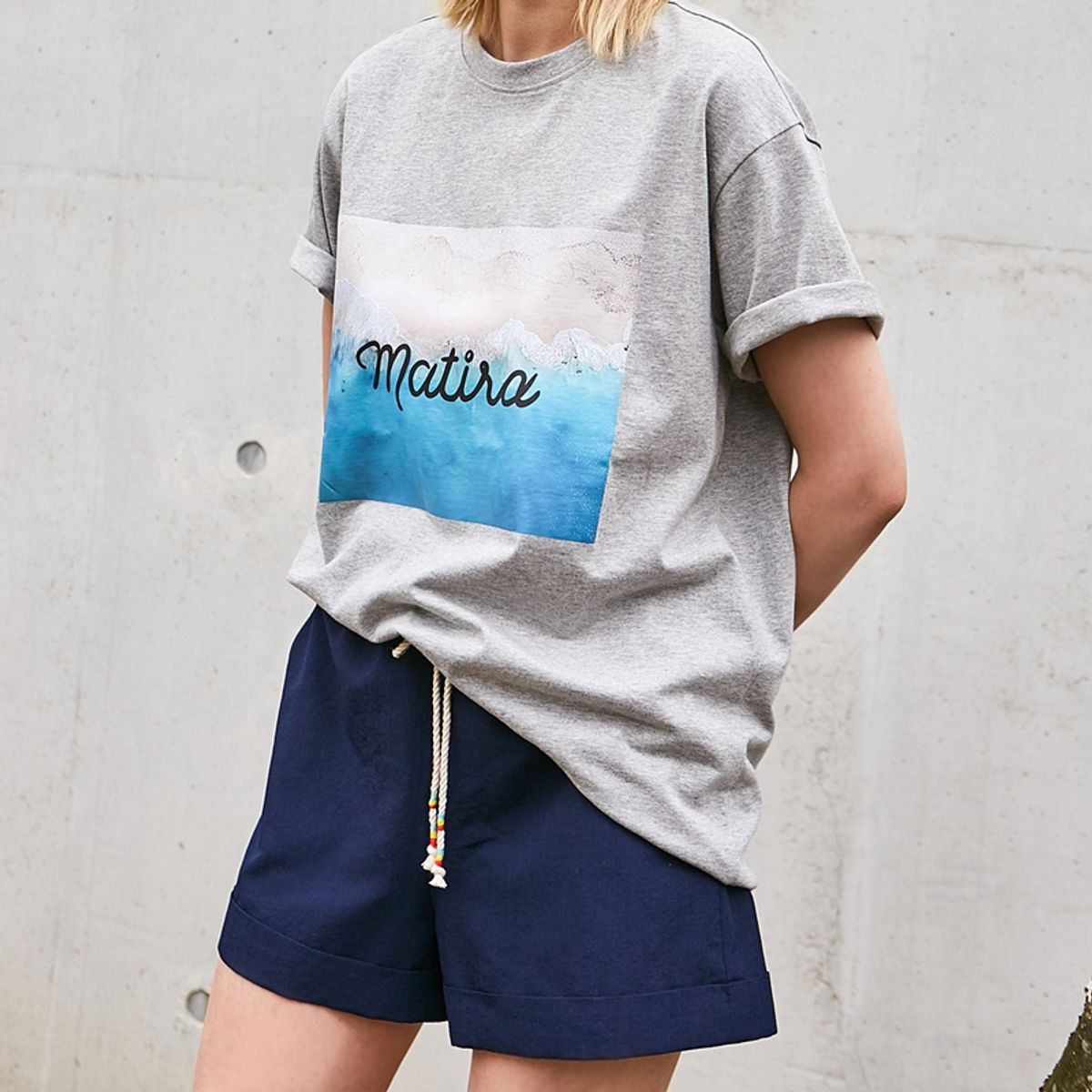 핀블랙(PINBLACK) TASSEL BANDING SHORT PANTS NAVY