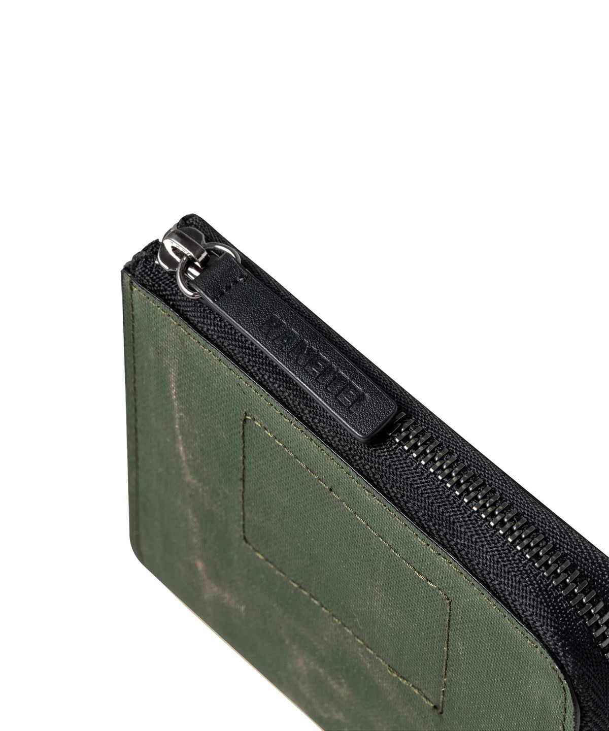 카네이테이(KANEITEI) CAMEL ZIP AROUND WALLET (OLIVE DRAB) / UPCYCLED