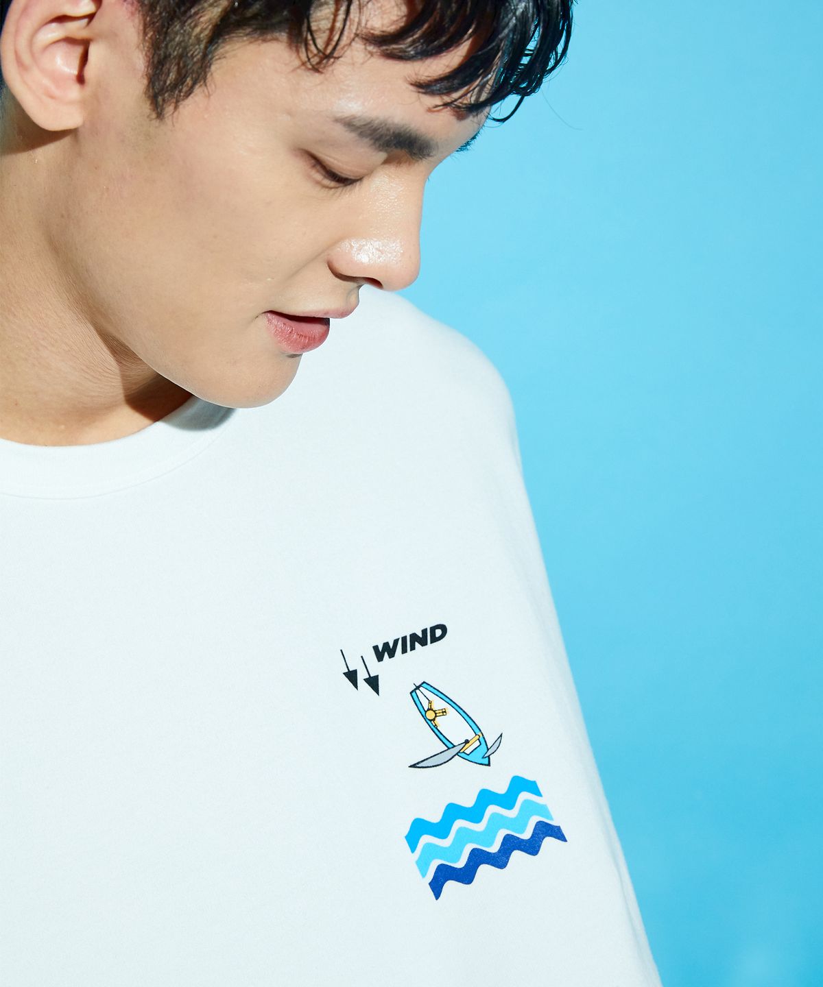 피글스(PIGLES) PGS 세일링 포인트 프린트 티셔츠(화이트)