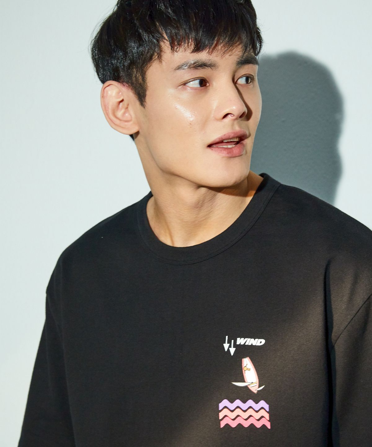 피글스(PIGLES) PGS 세일링 포인트 프린트 티셔츠(블랙)