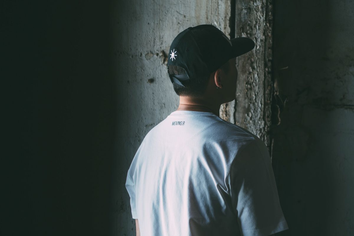 모빈스알(MOVINS.R) FAITHER FIVE PANEL CAP BLACK
