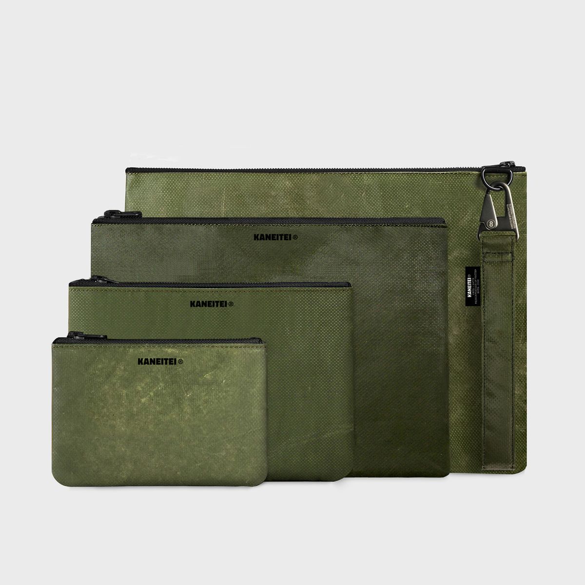 카네이테이(KANEITEI) TIGER FLAT POUCH XL (OLIVE DRAB) / UPCYCLED