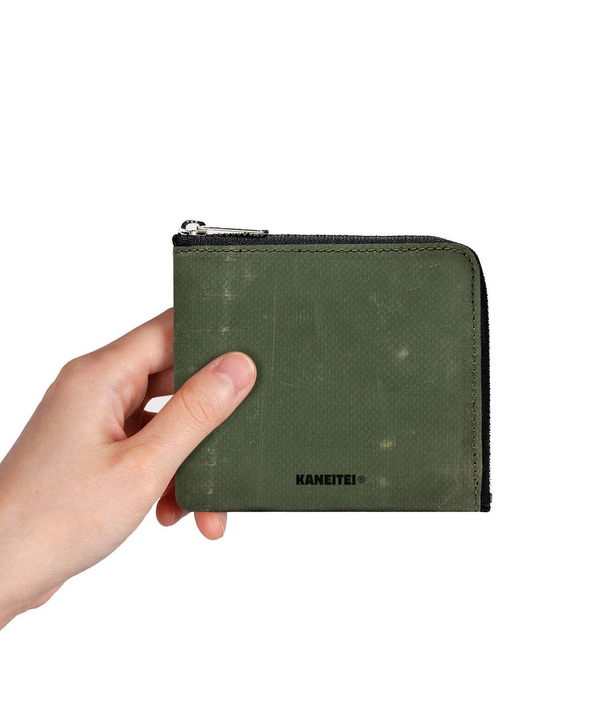 카네이테이(KANEITEI) PALM ZIP AROUND WALLET (OLIVE DRAB) / UPCYCLED