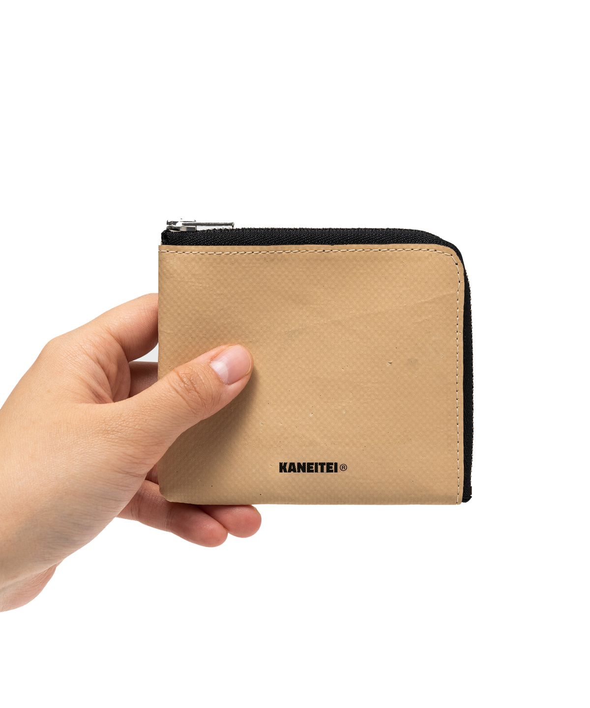 카네이테이(KANEITEI) PALM ZIP AROUND WALLET (BEIGE) / UPCYCLED