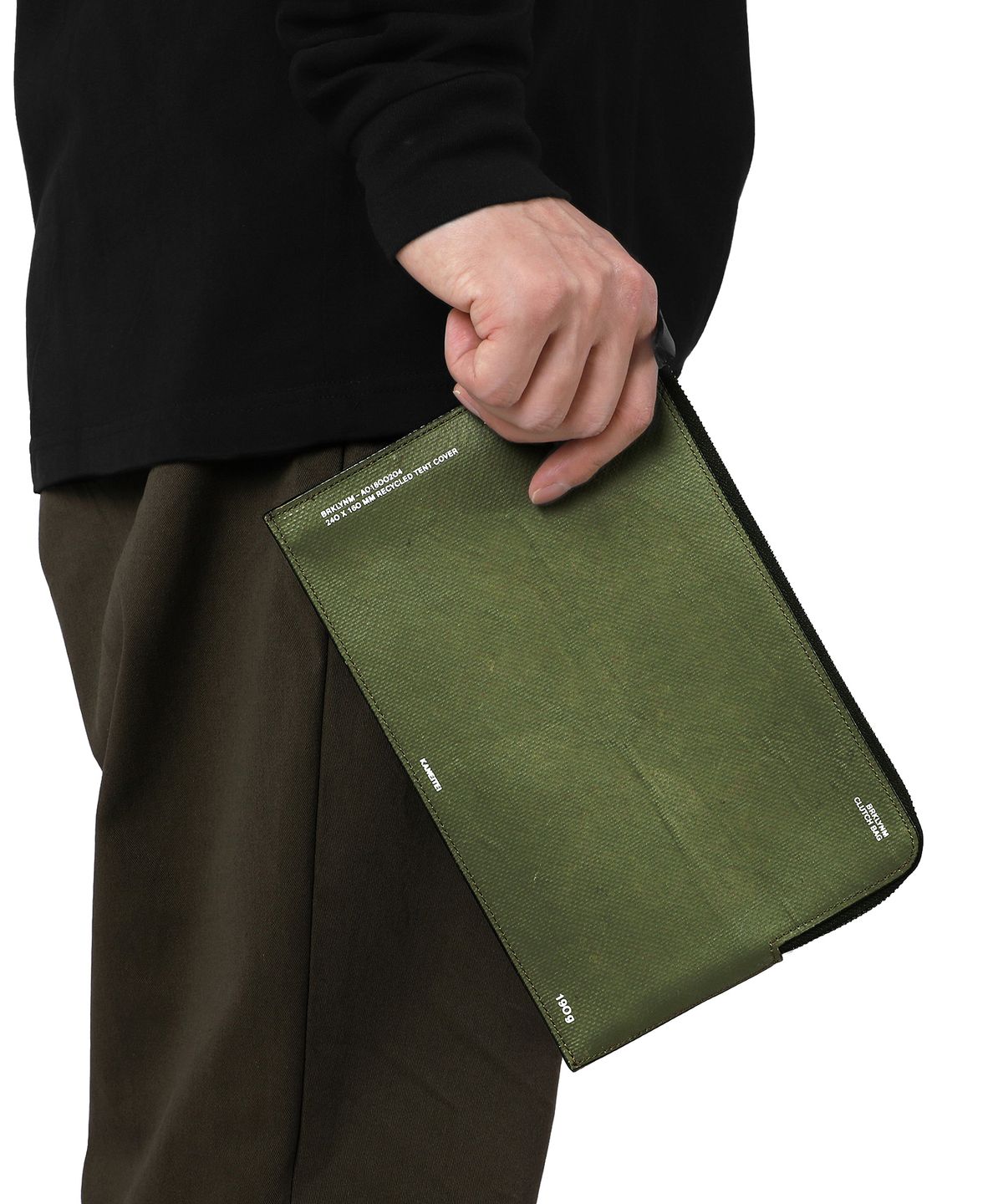 카네이테이(KANEITEI) BROOKLYN FLAT BAG M (OLIVE DRAB) / UPCYCLED