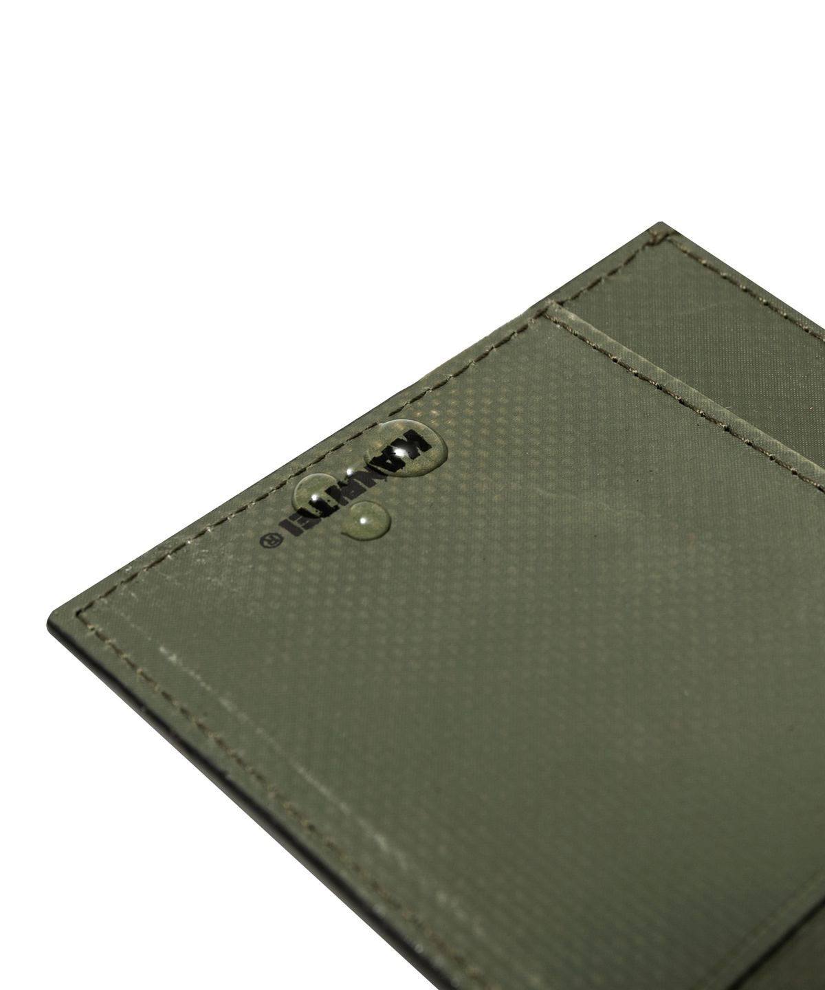 카네이테이(KANEITEI) LEAF FLAT CARD WALLET (OLIVE DRAB) / UPCYCLED