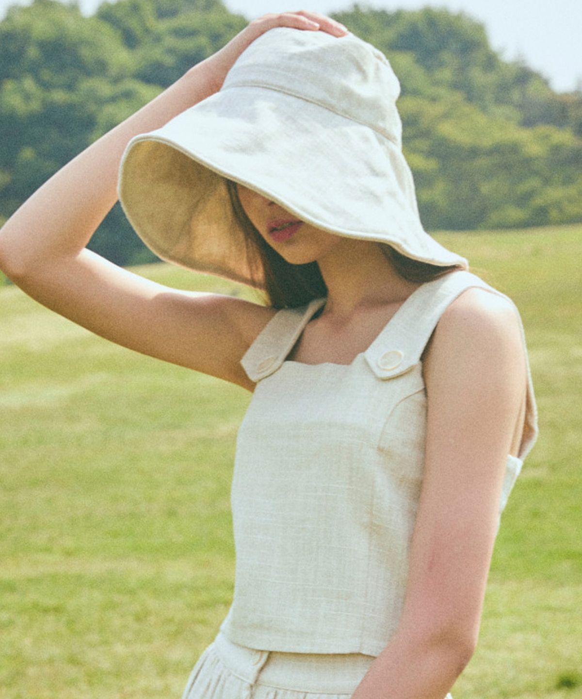 라티젠(LARTIGENT) LJ BUCKET HAT(IVORY)