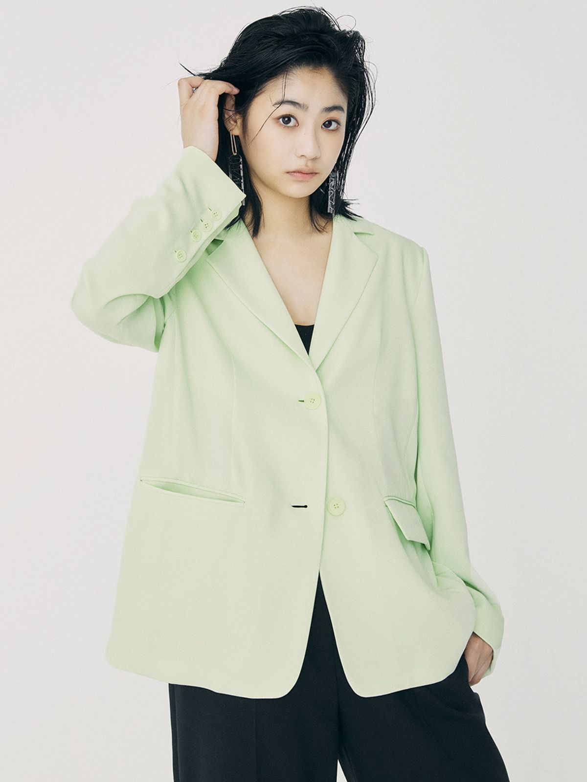 온느(ONNE) ONNE Zigzag Pointed Jacket Black