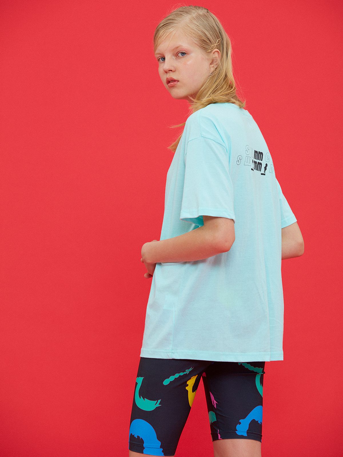 미미카위(MIMICAWE) SWIMMING MMCW PRINT T/BLUE