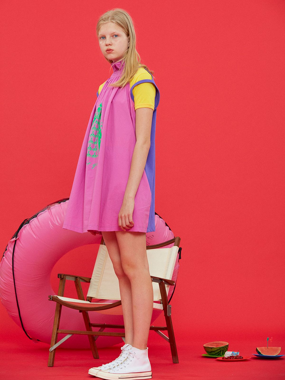 미미카위(MIMICAWE) QUEEN HIGH MINI DRESS/PURPLE