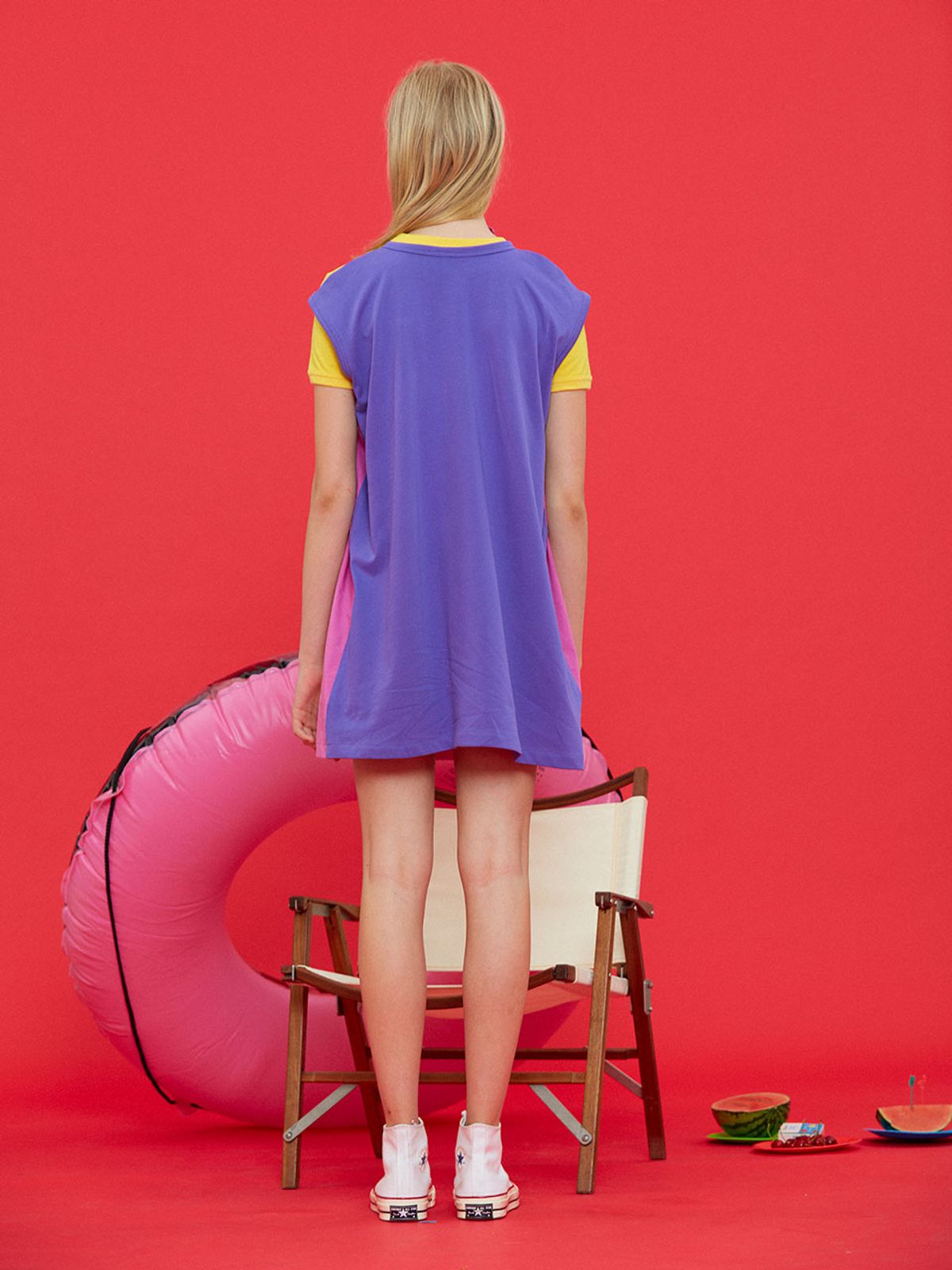 미미카위(MIMICAWE) QUEEN HIGH MINI DRESS/PURPLE