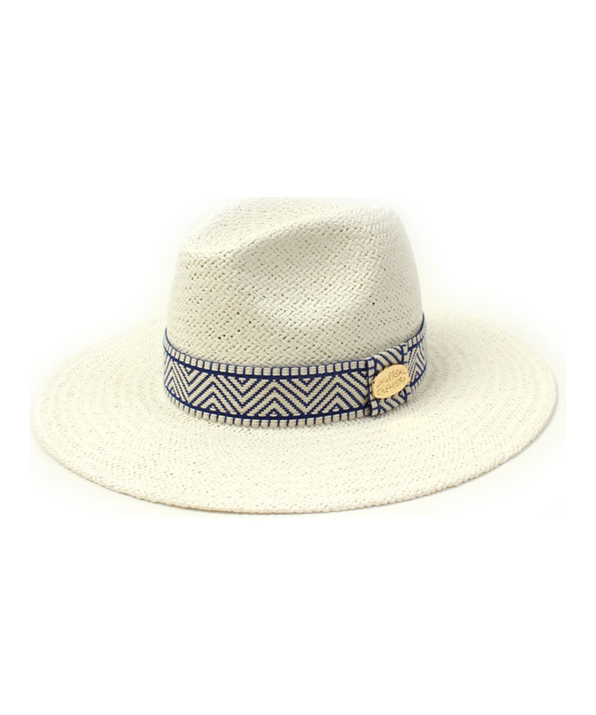 유니버셜 케미스트리(UNIVERSAL CHEMISTRY) Blue Mono Line Swing White Fedora 여름페도라