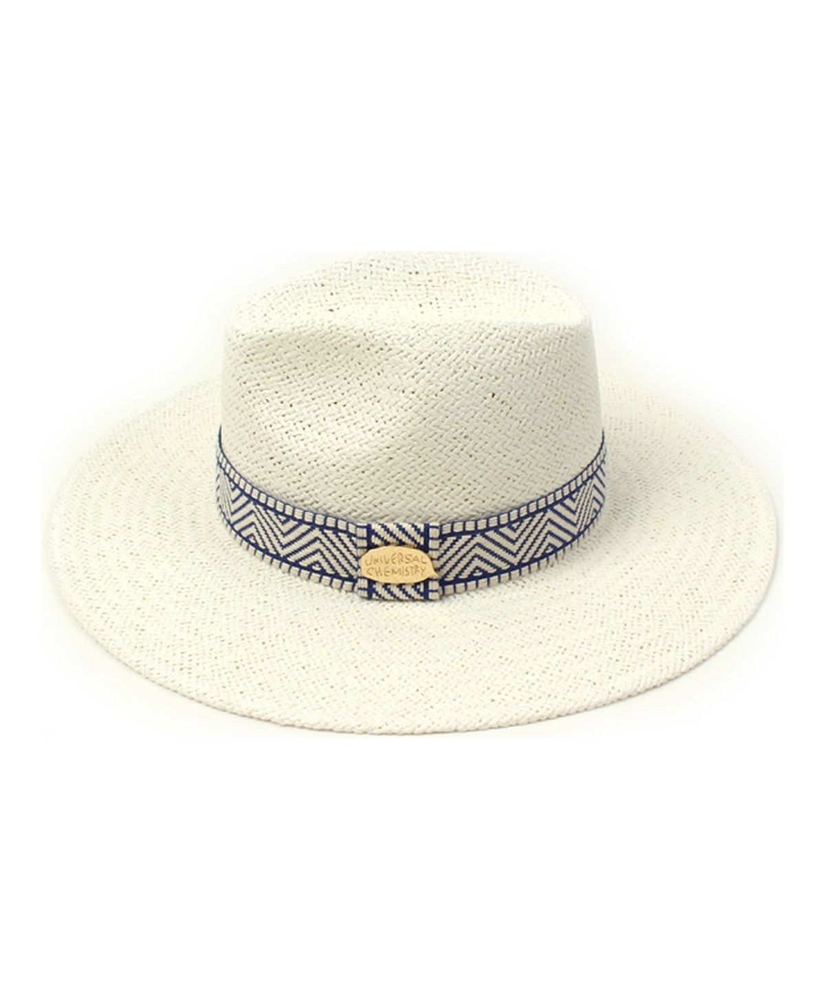 유니버셜 케미스트리(UNIVERSAL CHEMISTRY) Blue Mono Line Swing White Fedora 여름페도라