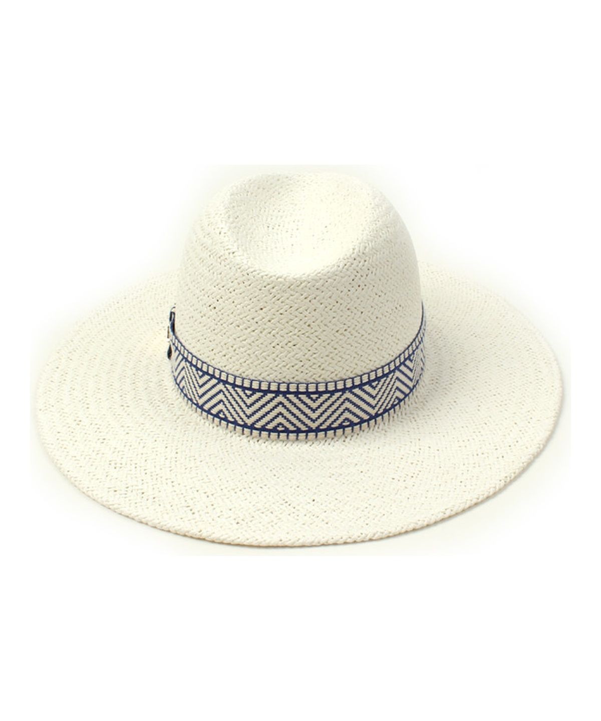 유니버셜 케미스트리(UNIVERSAL CHEMISTRY) Blue Mono Line Swing White Fedora 여름페도라