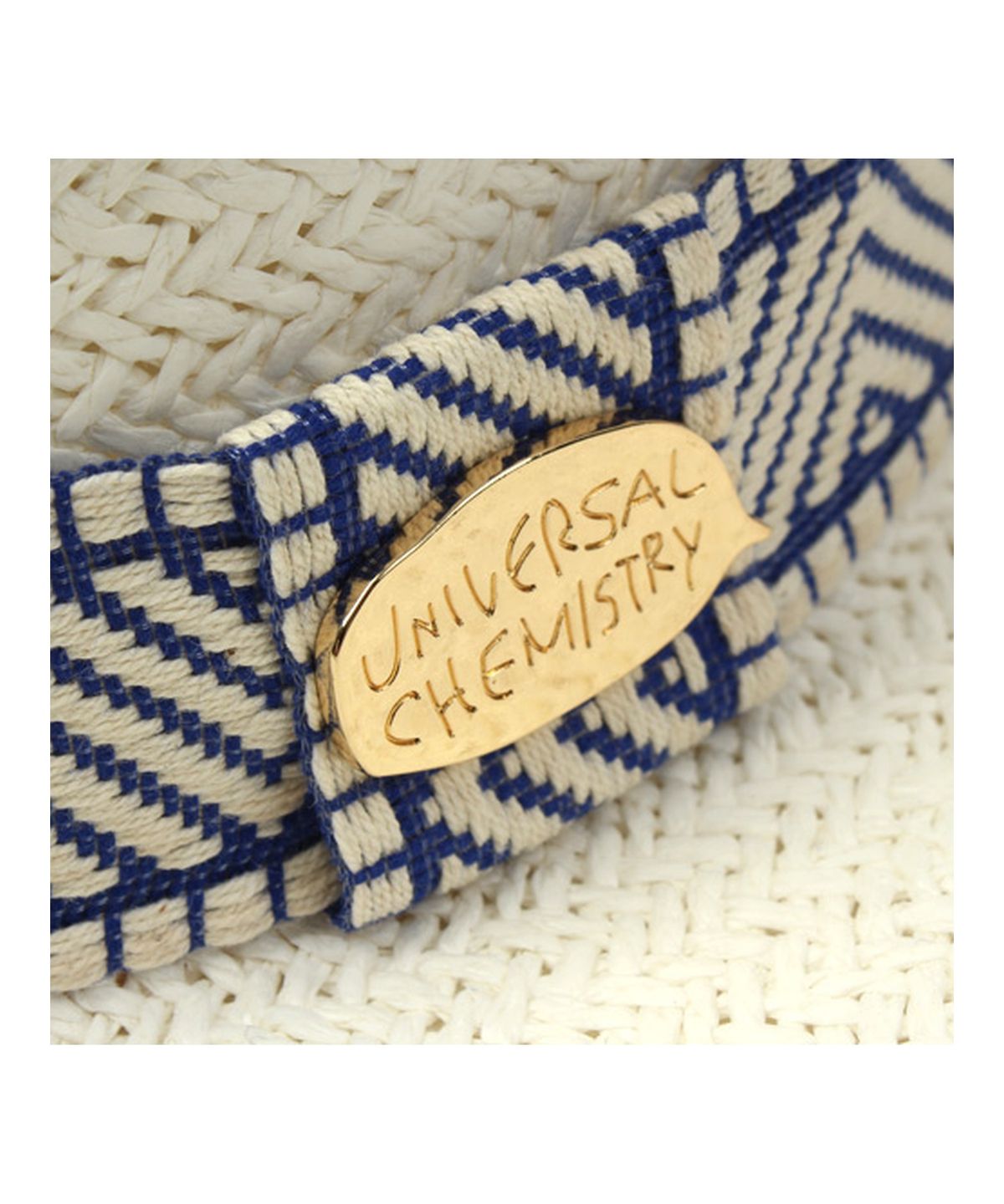 유니버셜 케미스트리(UNIVERSAL CHEMISTRY) Blue Mono Line Swing White Fedora 여름페도라