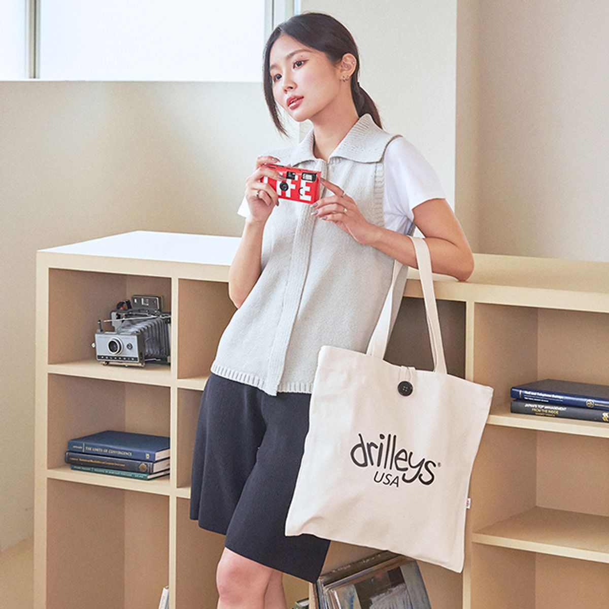 드릴리스(DRILLEYS) 에코백 내추럴