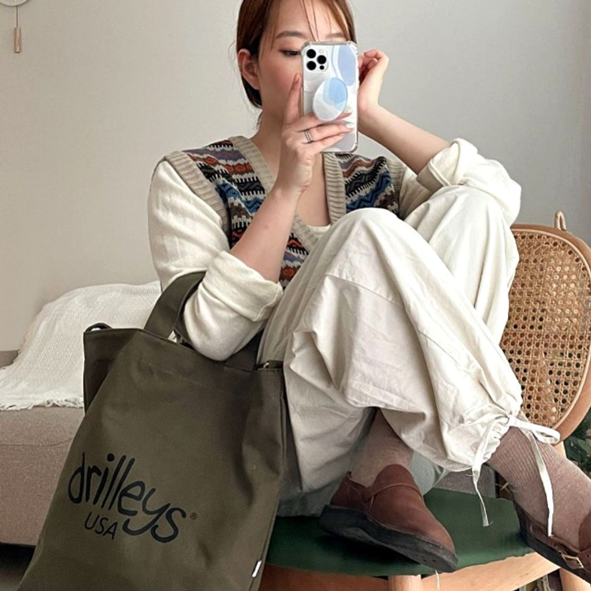 드릴리스(DRILLEYS) 에코크로스백 카키