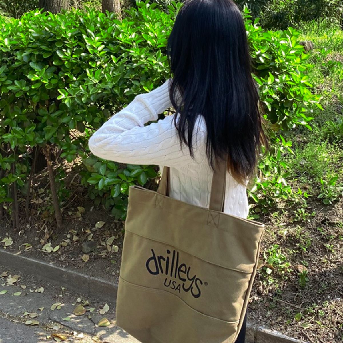 드릴리스(DRILLEYS) 어스 에코백 카키