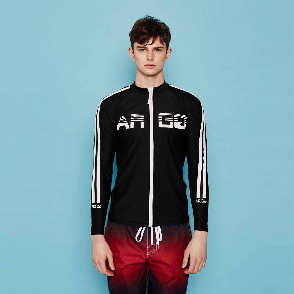 아르고(ARGO) LINE(BK) 남성 집업 래쉬가드 상의