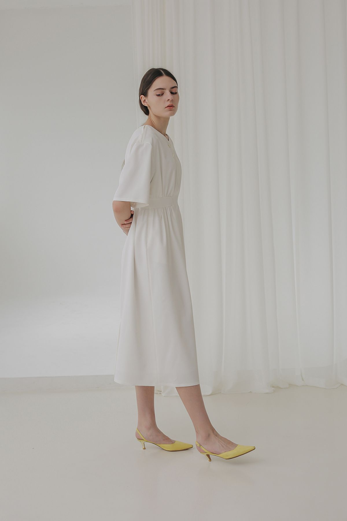 엣드맹(ETDEMAIN) 001 V-neck Summer Dress(White)