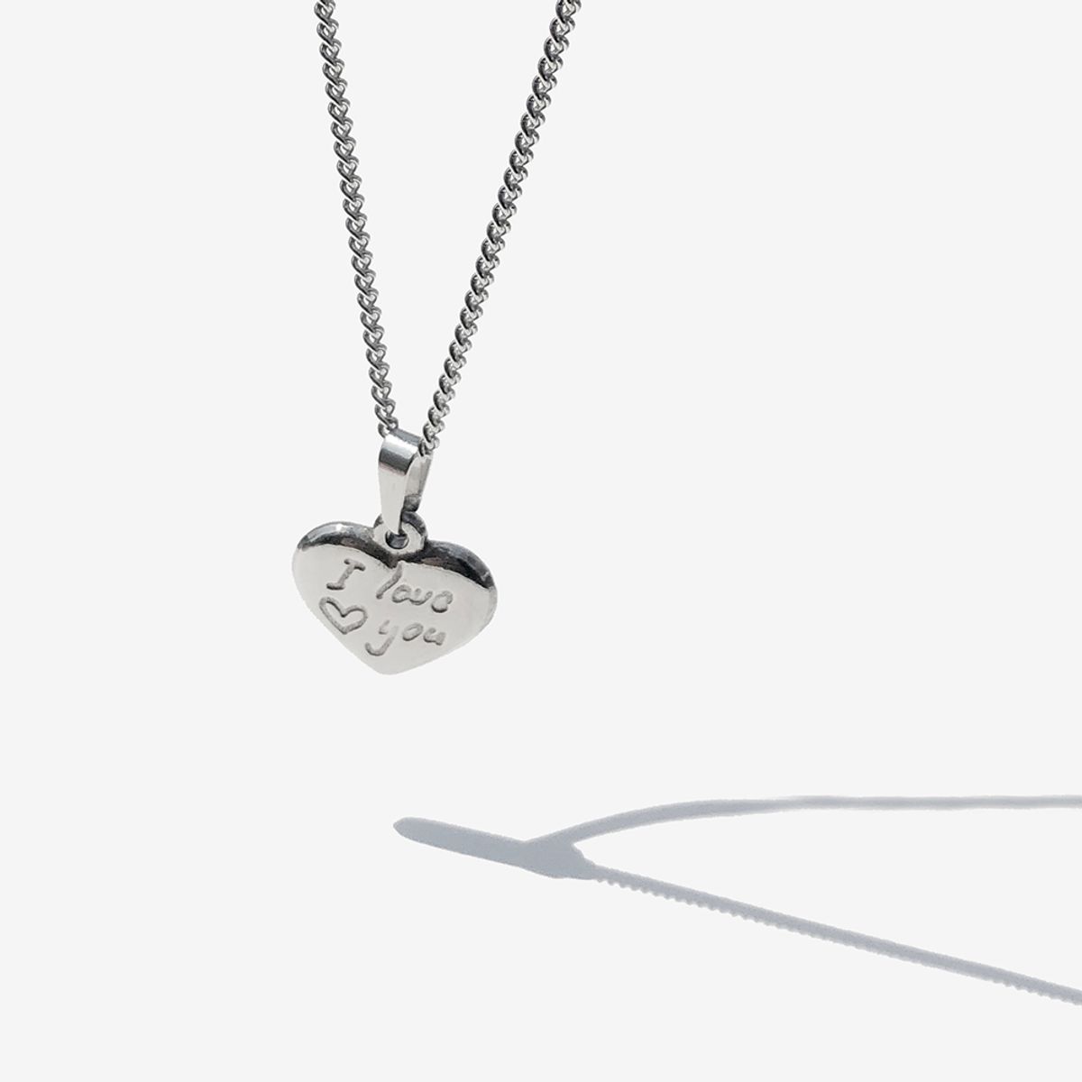 러쉬오프(RUSH OFF) Surgical Steel I LOVE YOU Pendant Chain Necklace  / 아이 러브유 체인 목걸이