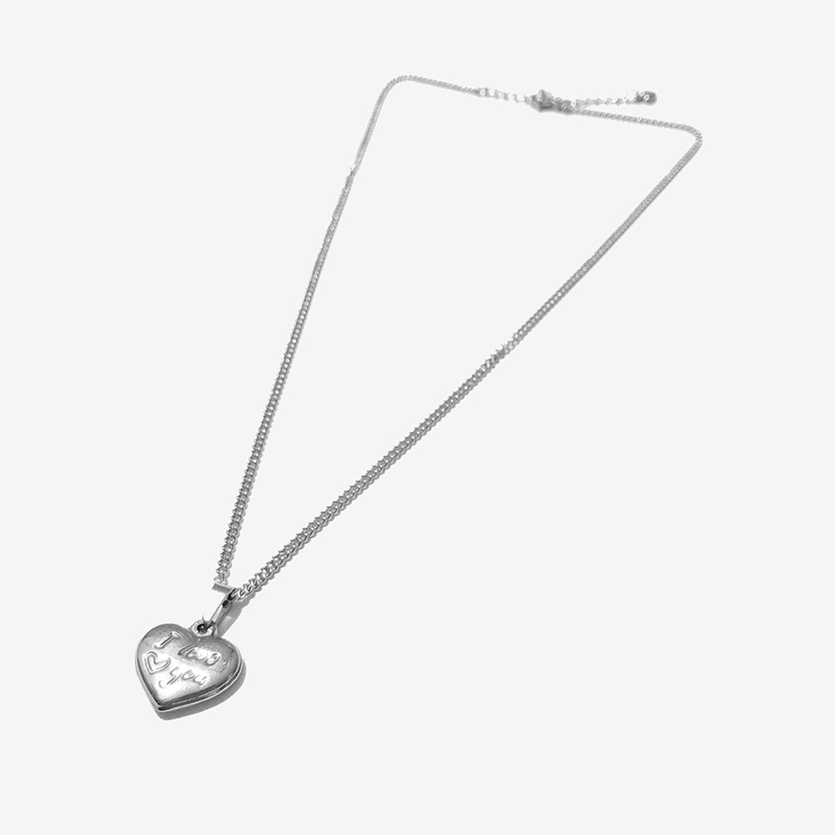 러쉬오프(RUSH OFF) Surgical Steel I LOVE YOU Pendant Chain Necklace  / 아이 러브유 체인 목걸이