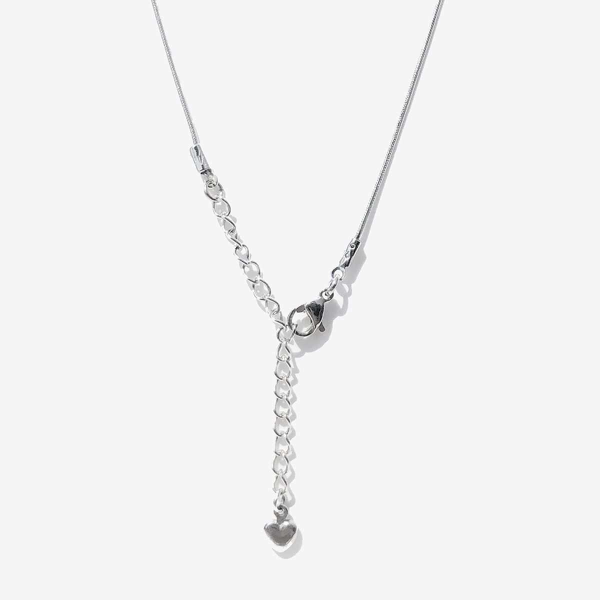 러쉬오프(RUSH OFF) Surgical Steel I LOVE YOU Pendant Snake Chain Necklace  / 아이 러브유 뱀줄 체인 목걸이