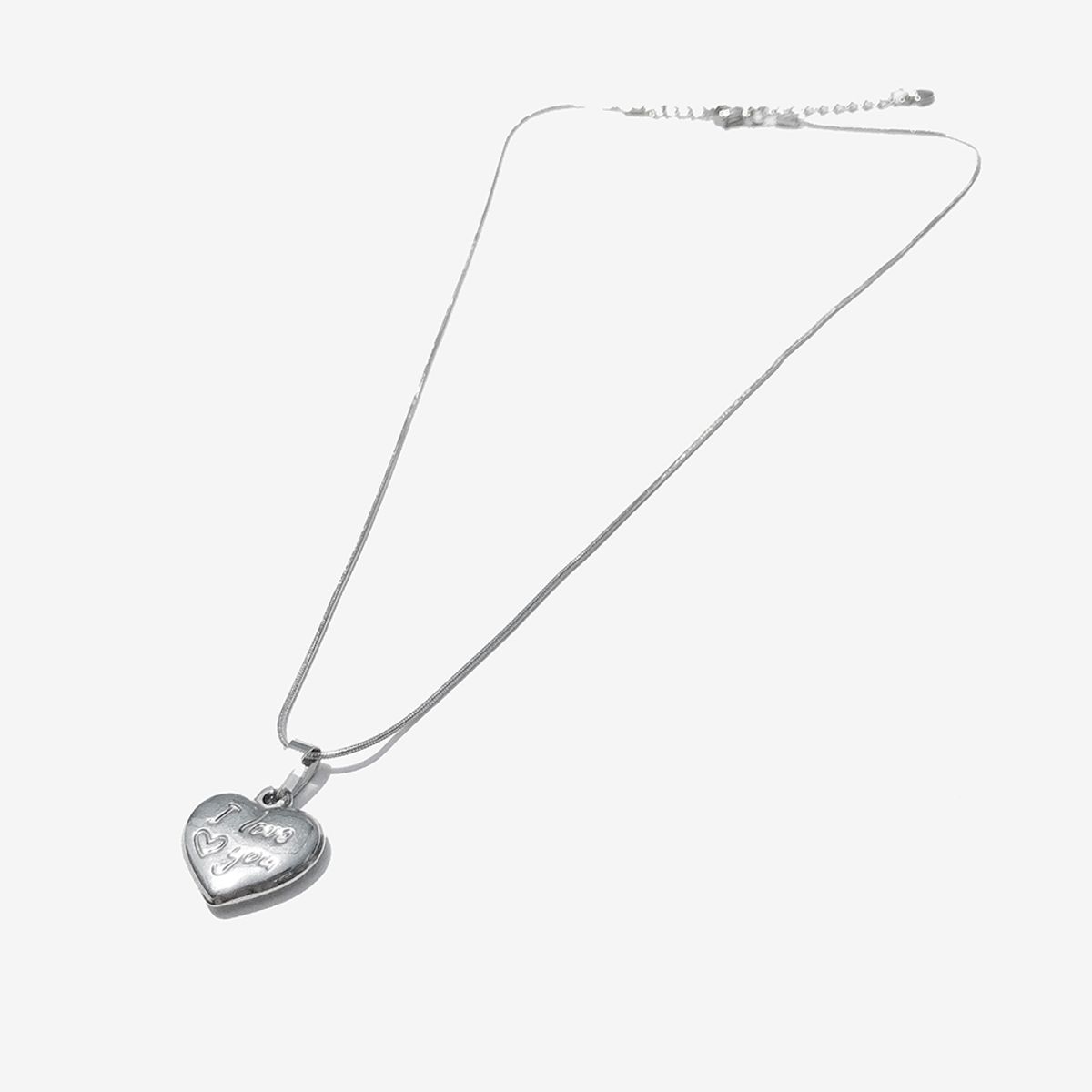 러쉬오프(RUSH OFF) Surgical Steel I LOVE YOU Pendant Snake Chain Necklace  / 아이 러브유 뱀줄 체인 목걸이