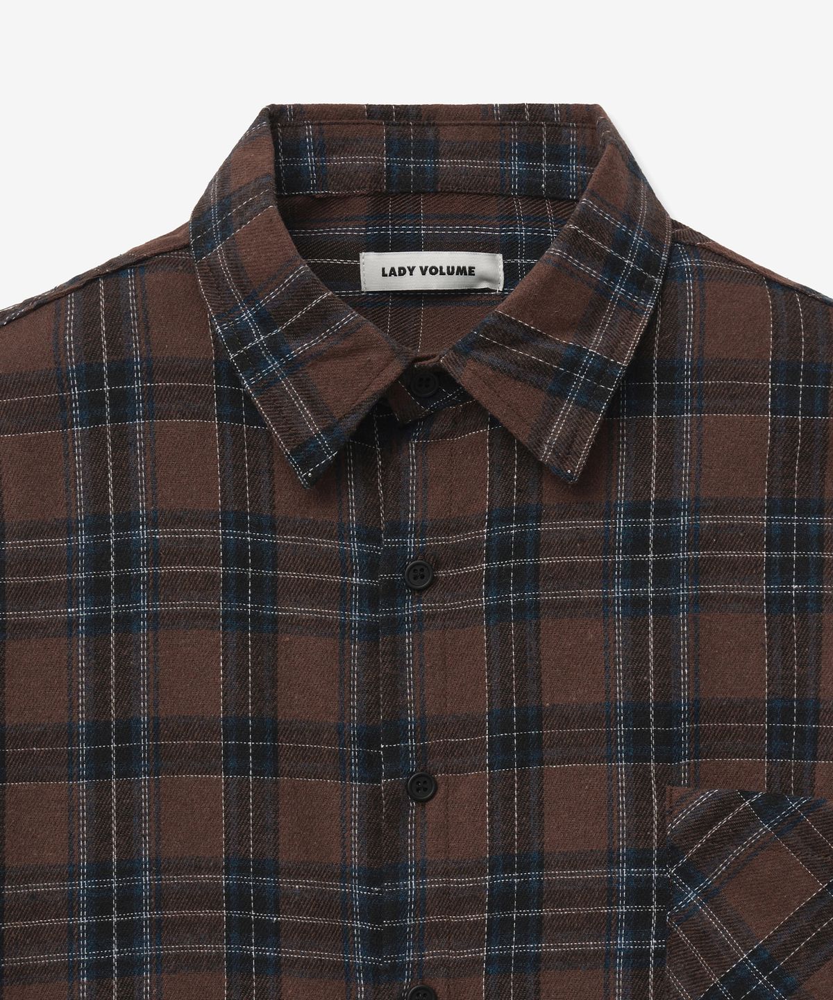 레이디 볼륨(LADY VOLUME) [ 남/여] Overfit vintage check shirt_brown
