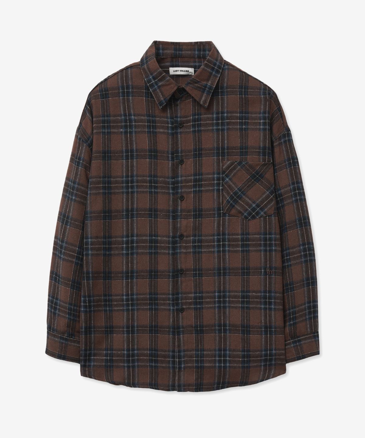 레이디 볼륨(LADY VOLUME) [ 남/여] Overfit vintage check shirt_brown
