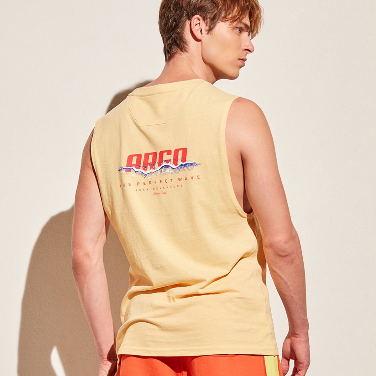 아르고(ARGO) 웨이브 남성 탱크탑 민소매 나시 상의 옐로우