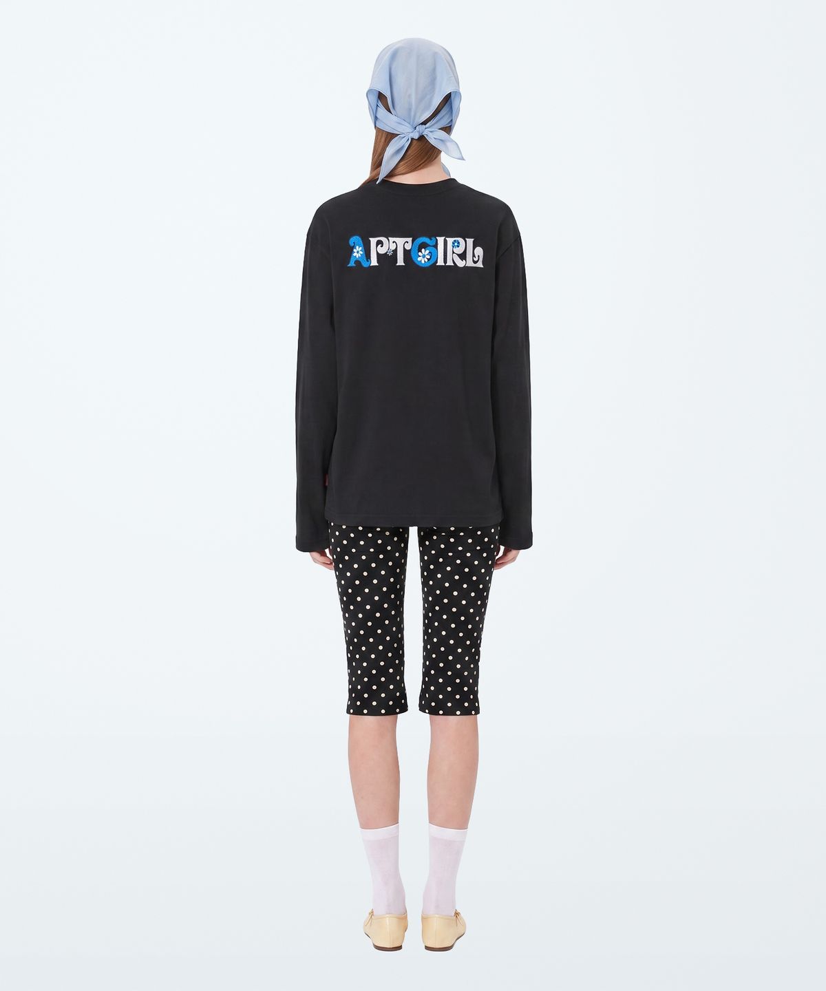 아파트먼트(APARTMENT) (W) APT FLORIST 2 LONG SLEEVE - BLACK