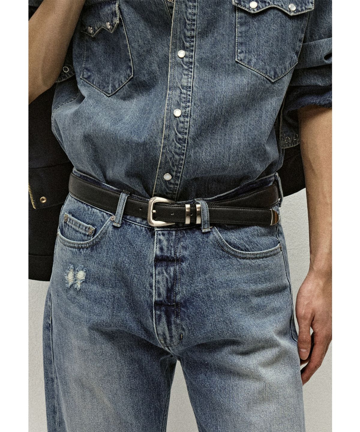 세비지(SAVAGE) 110 Leather Belt - Black