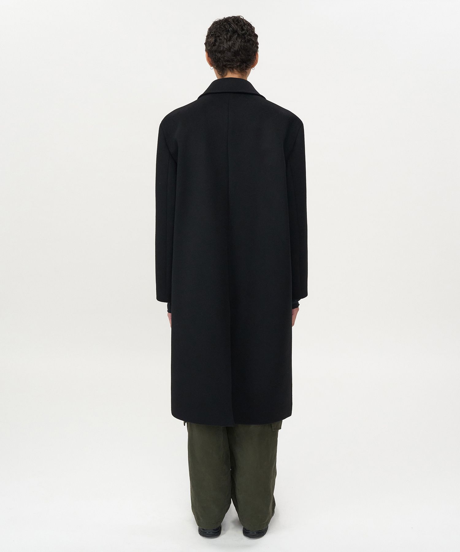 MUSINSA公式 | INSILENCE Cashmere Double Long Coat BLACK