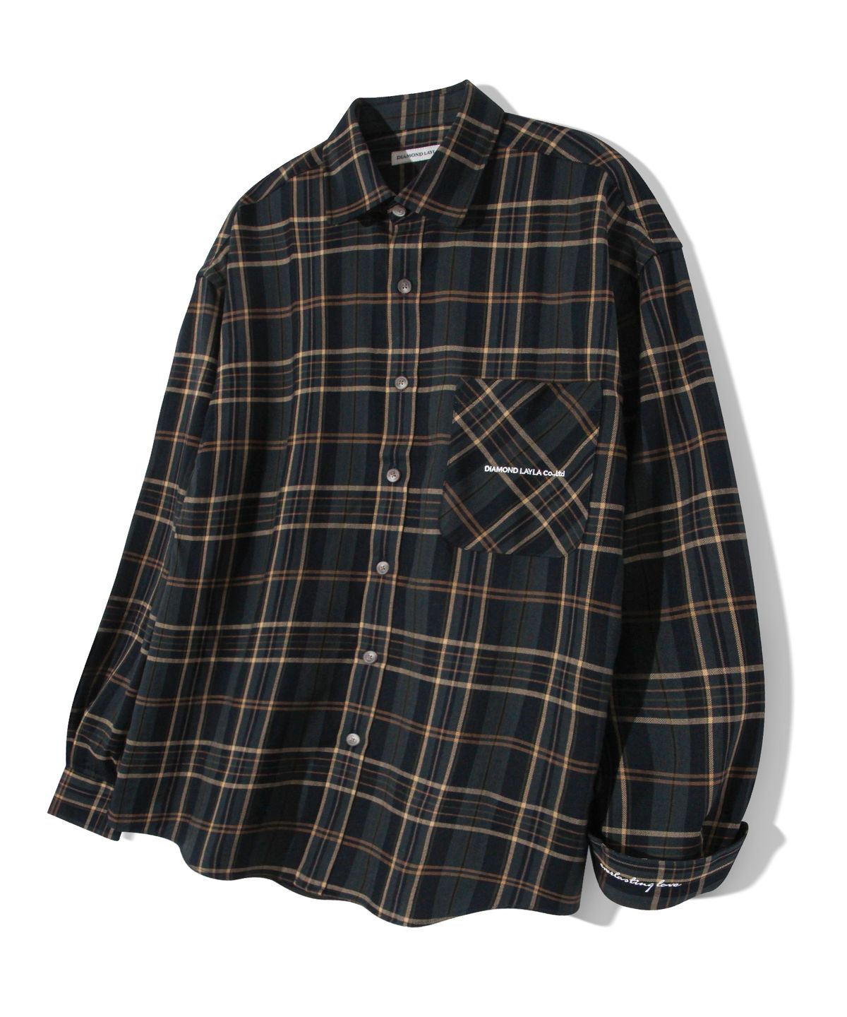 다이아몬드 레이라(DIAMOND LAYLA) Herringbone classy green check shirt S41