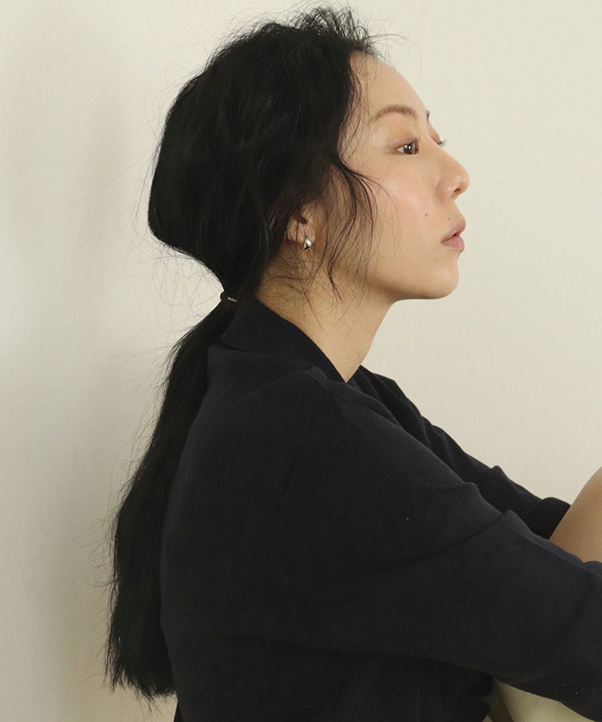 모르(MORL) 볼륨 원터치귀걸이 [실버925]