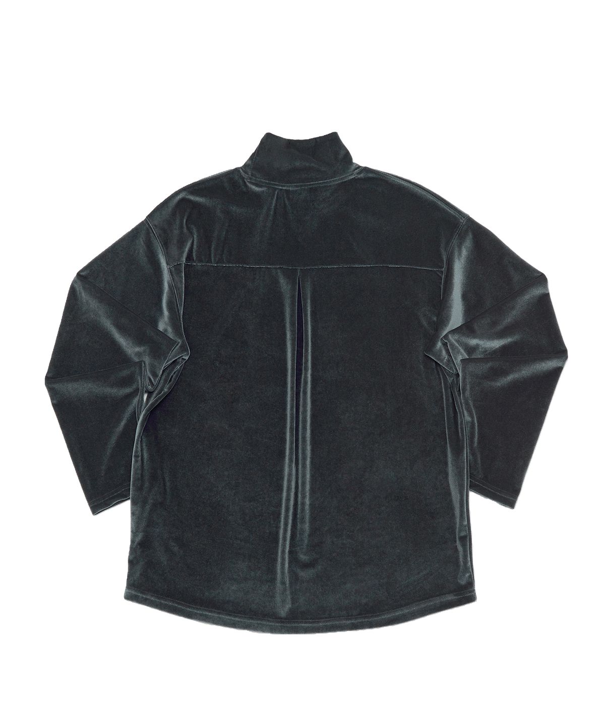 어낫띵(A NOTHING) DROP-SHOULDER VELVET TURTLE-NECK TEE (Charcoal)