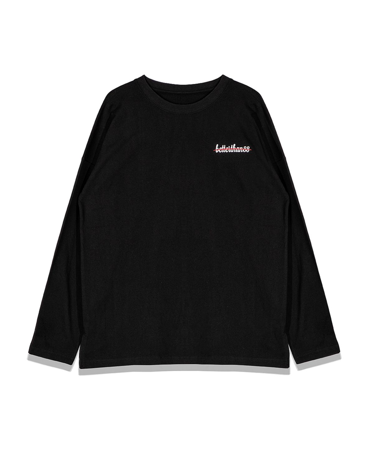 베러댄88(BETTERTHAN88) 로라 오버핏 워싱 20수 긴팔티셔츠 밴타블랙