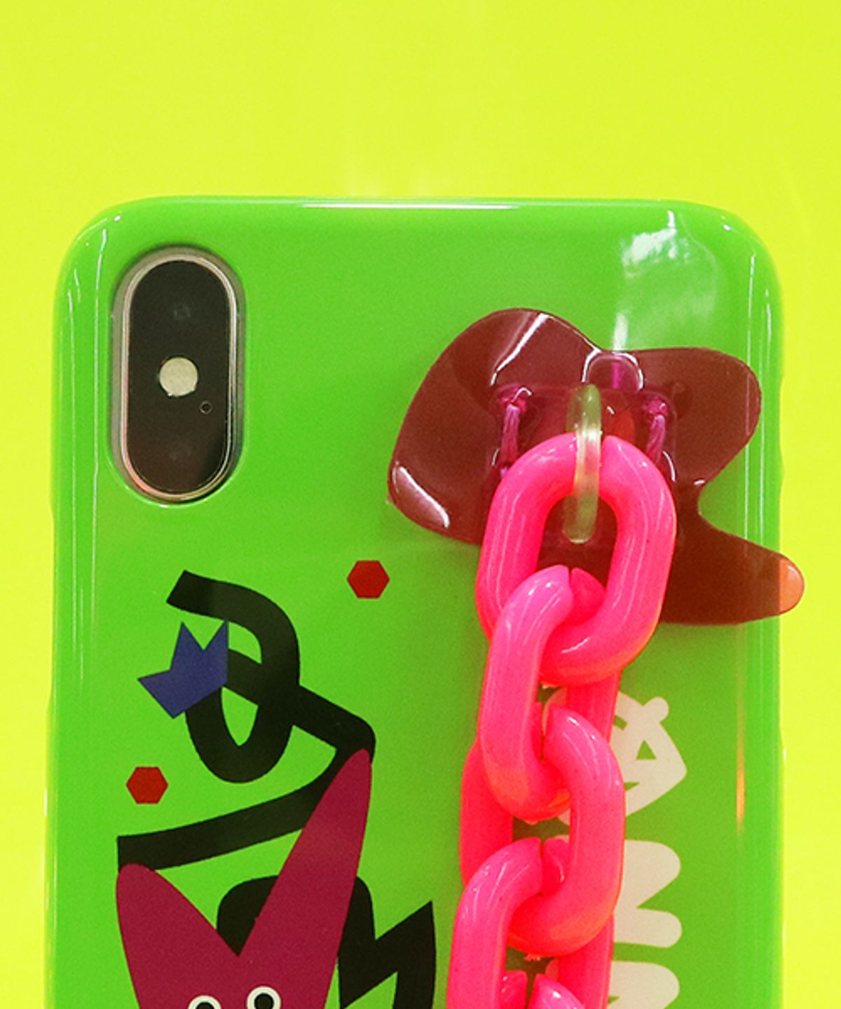 세컨드유니크네임(SECOND UNIQUE NAME) SUN CASE NEON CHAIN YELLOW GREEN