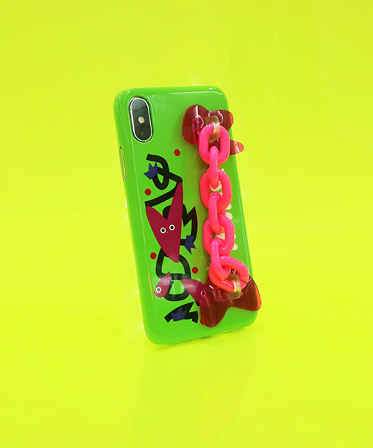 세컨드유니크네임(SECOND UNIQUE NAME) SUN CASE NEON CHAIN YELLOW GREEN