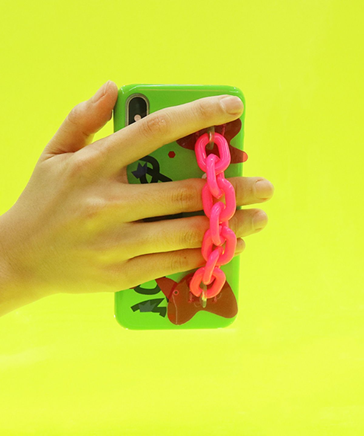 세컨드유니크네임(SECOND UNIQUE NAME) SUN CASE NEON CHAIN YELLOW GREEN